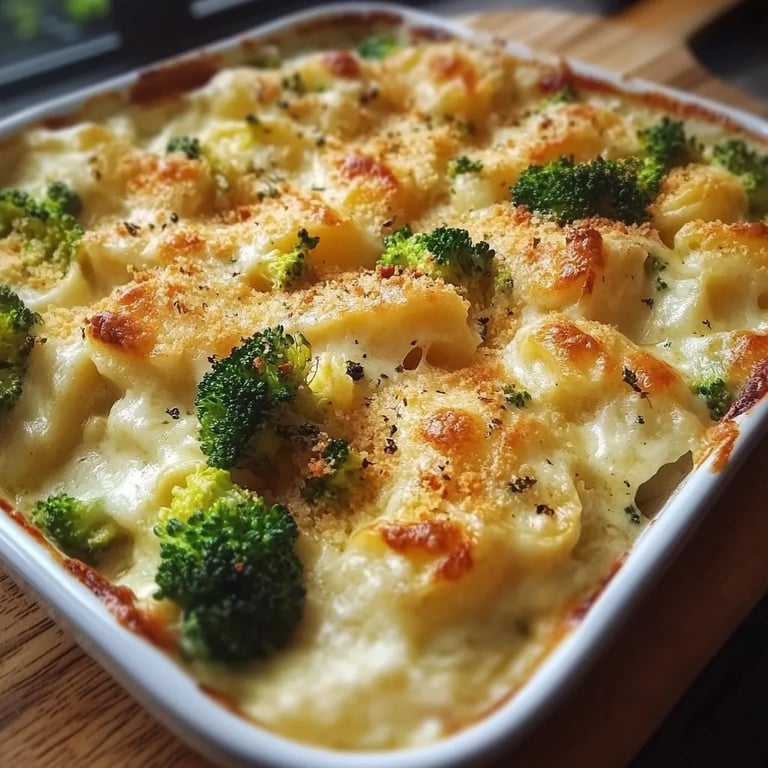 Kartoffel-Brokkoli-Auflauf mit Sahnesauce