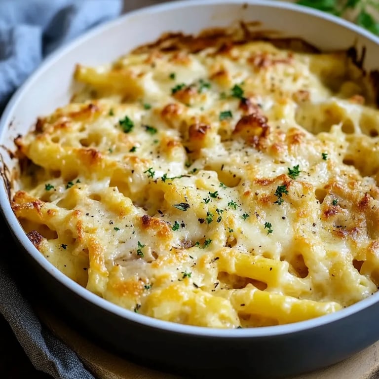 Käse Schinken Makkaroni aus dem Backofen