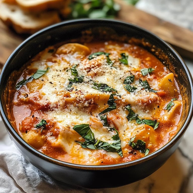 Creamy Lasagna Soup w/ Bread
