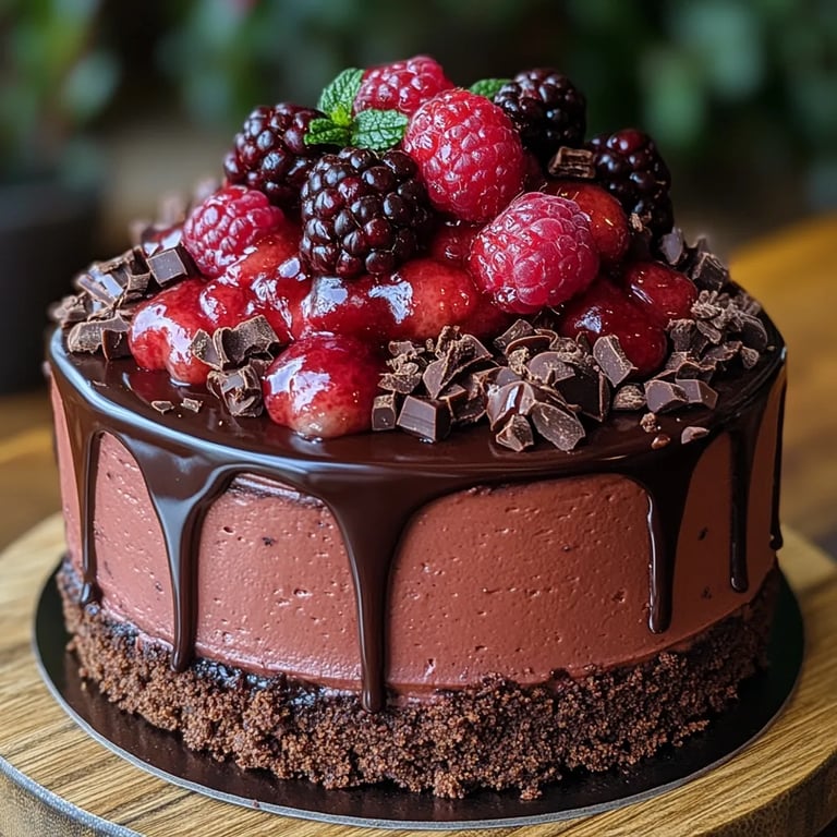 Dunkler Schokoladen-Himbeer-Mousse-Kuchen: Ein Unglaubliches Ultimatives Rezept für Schokoladenliebhaber