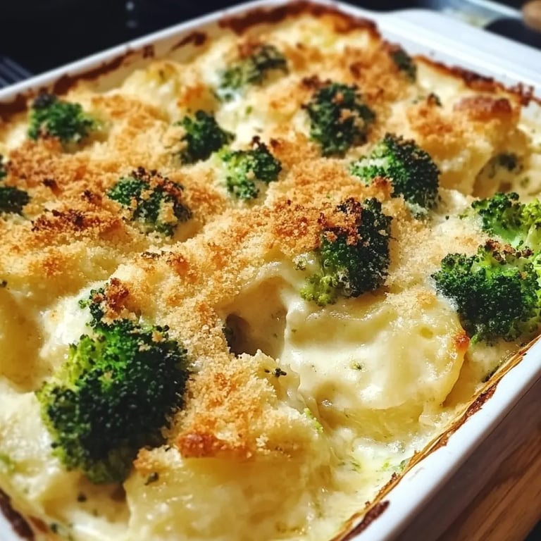 Kartoffel-Brokkoli-Auflauf mit Sahnesauce