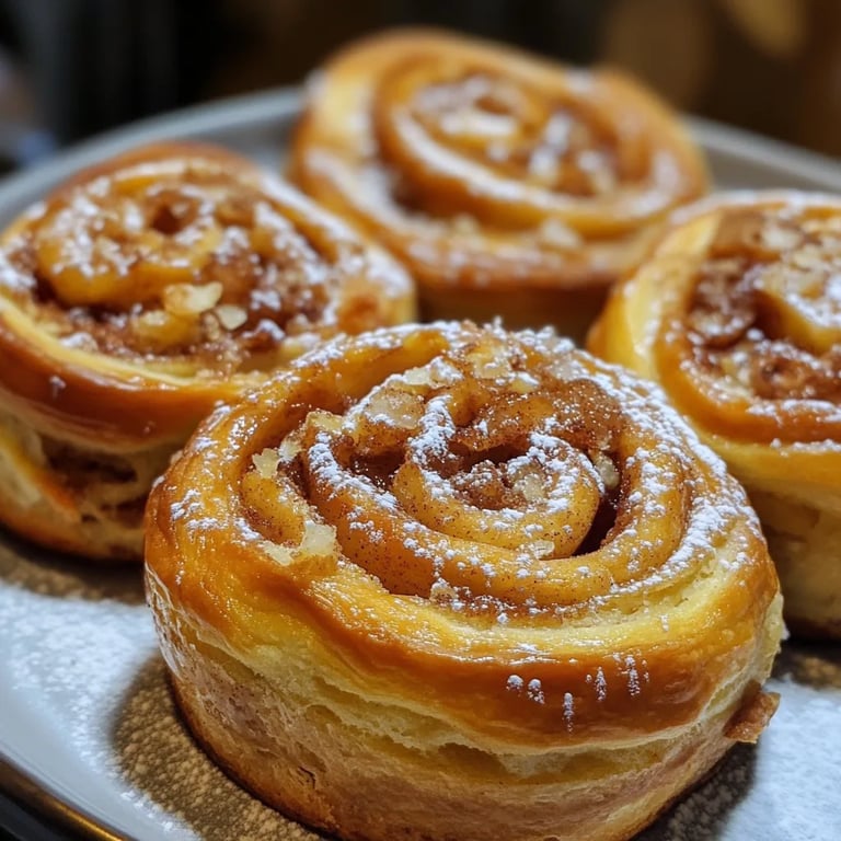 Apfel Zimt Schnecken mit Blätterteig