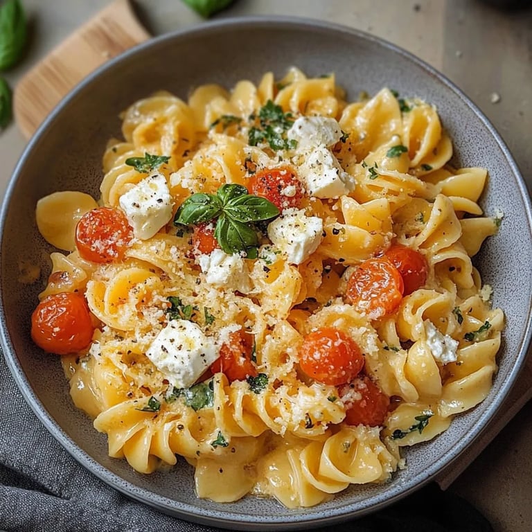 Schnelle Feta-Kürbis-Pasta