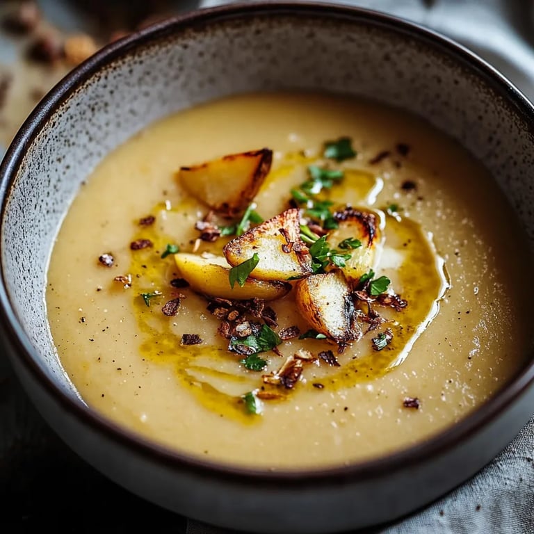Edele Maronensuppe mit Apfel