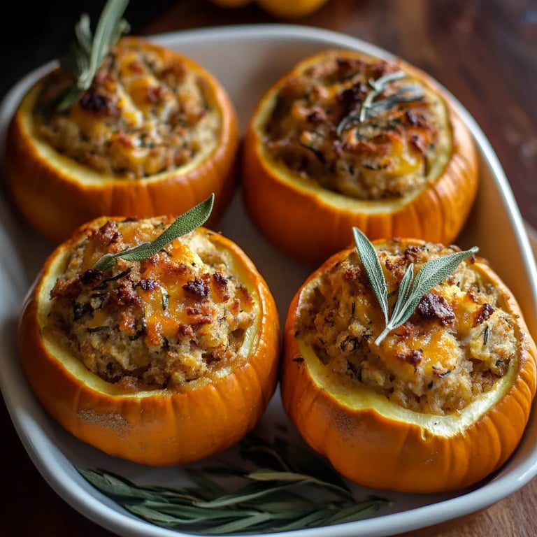 Ground Turkey & Brown Butter Sage Stuffed Pumpkins