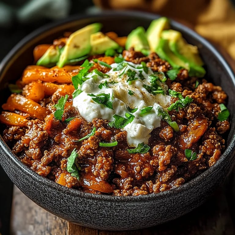 Ground Beef Hot Honey Bowl