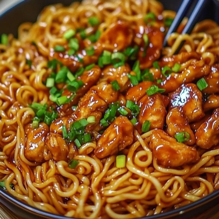 Sticky Garlic Chicken Noodles
