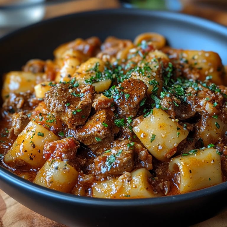 Geschmortes Rind- und Schweine-Ragout: Ein Unglaubliches Ultimatives Rezept für 4 Portionen