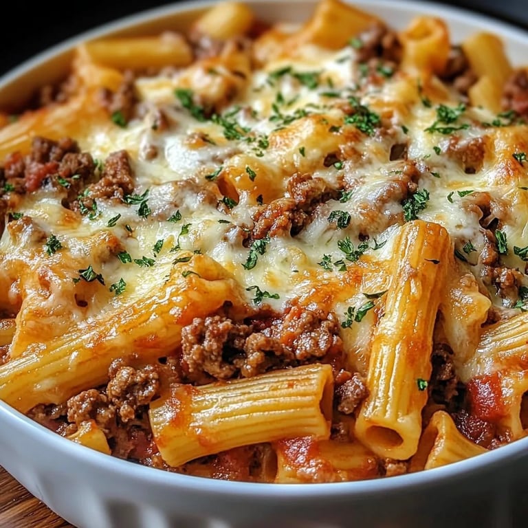 Nudelauflauf mit Feta Hackfleisch