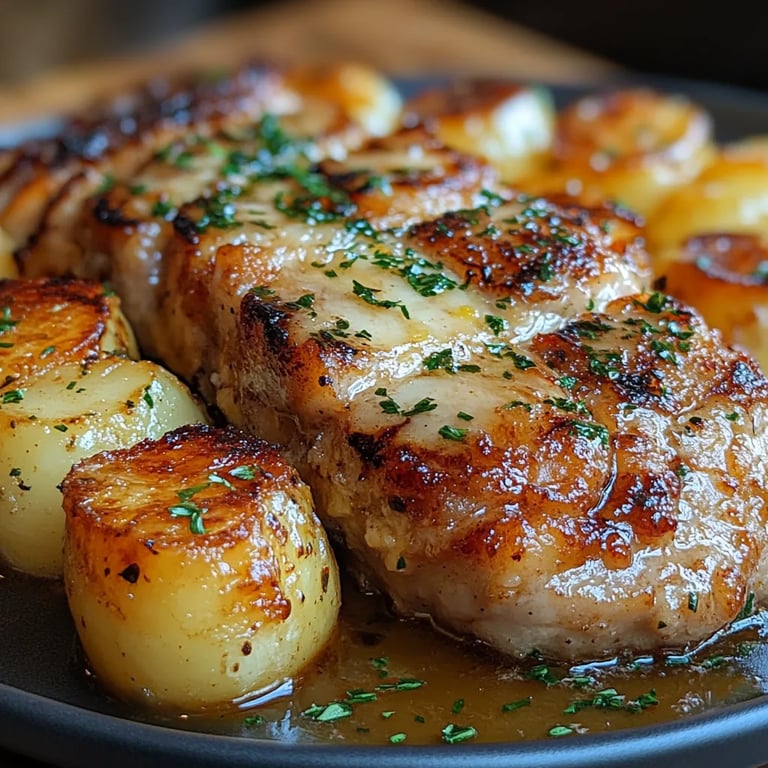 Chuletas de Cerdo Cremosas con Salsa Ranch y Papas: La Increíble Receta Última