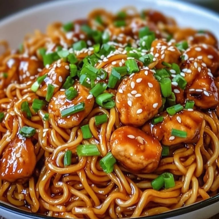 Sticky Garlic Chicken Noodles