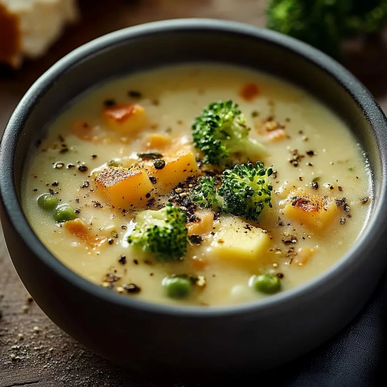 Kartoffel-Brokkoli-Cheddar-Suppe