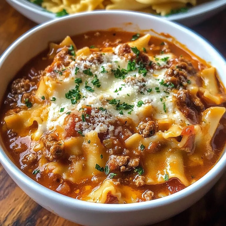 The BEST Lasagna Soup