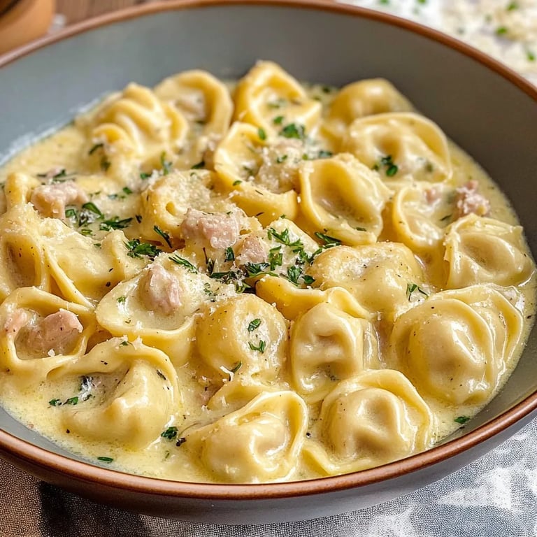 Tortellini alla Panna in selbst gemachter Schinken Sahne Soße