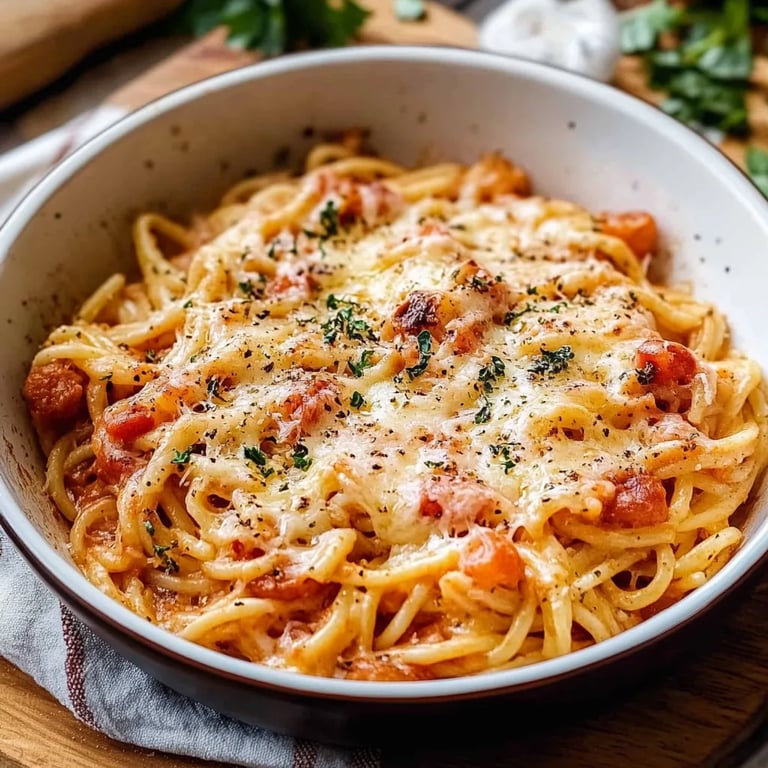 Einfacher Nudelauflauf mit Schinken & Käse