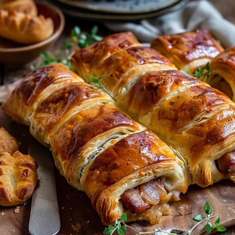 Weihnachtliche Blätterteig-Schnecken