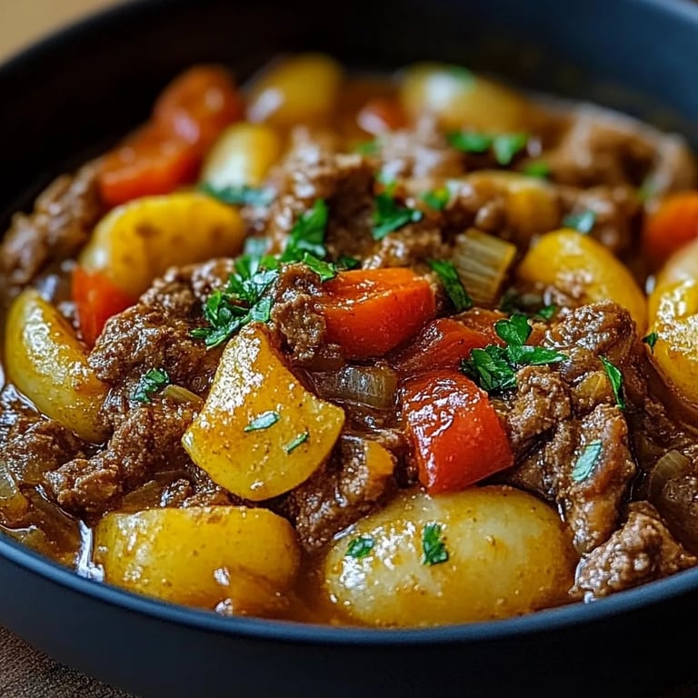 Bauerntopf mit Hackfleisch, Kartoffeln & Paprika