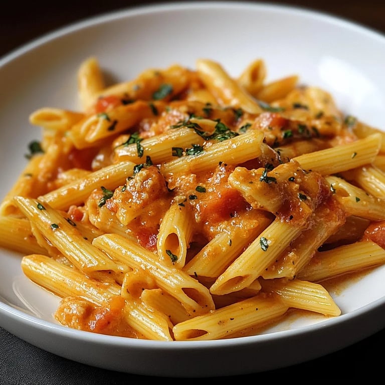 Penne in cremiger Paprikasoße