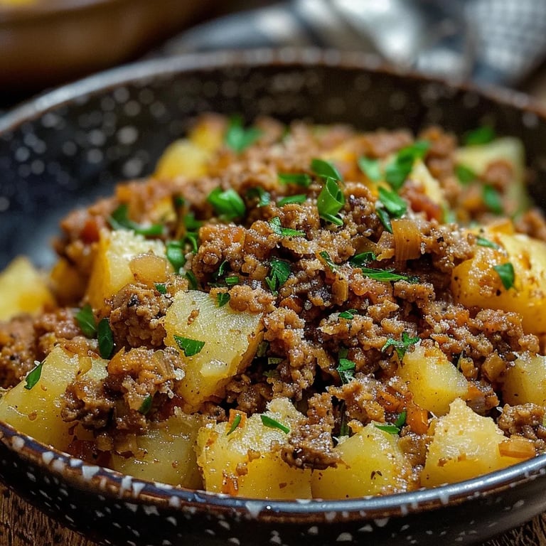 Viande Hachée et les Pommes de Terre