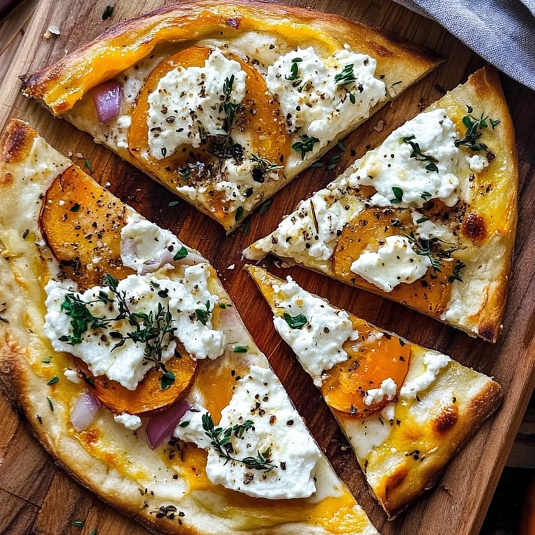 Kürbis-Flammkuchen mit Feta