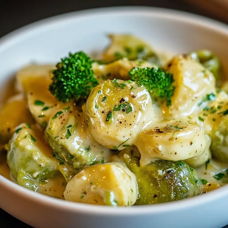 Rosenkohl in Frischkäse-Senfsauce