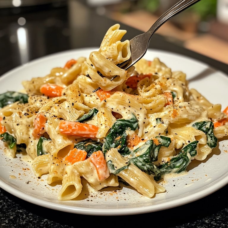 Schnelle und Einfache One-Pot-Pasta mit Wintergemüse