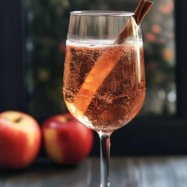 Herbstlicher Aperol Spritz mit Apfel