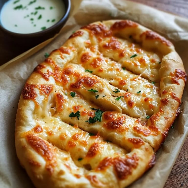 Hausgemachte Käse-Knoblauch-Brotstangen