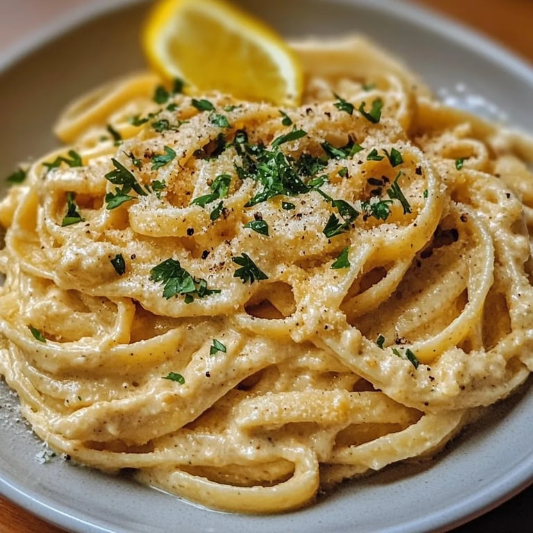 Zitronige Hummus Pasta
