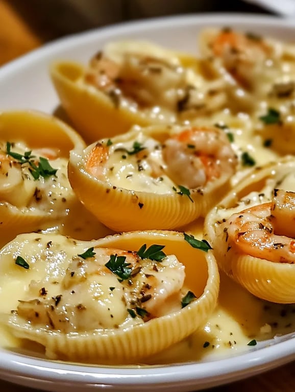 Creamy Seafood Stuffed Shells