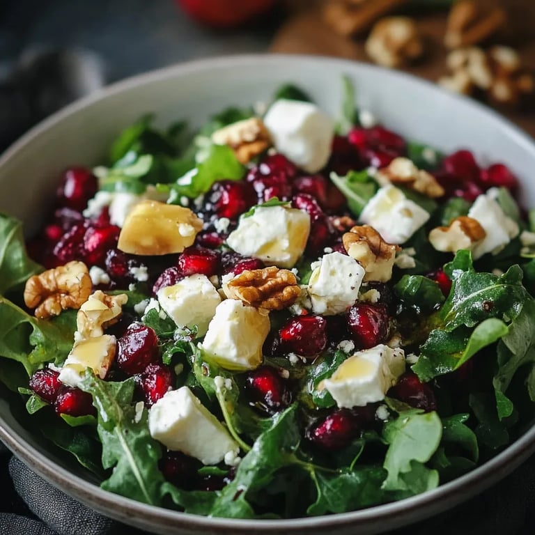Feldsalat mit Granatapfel, Feta & Walnüssen