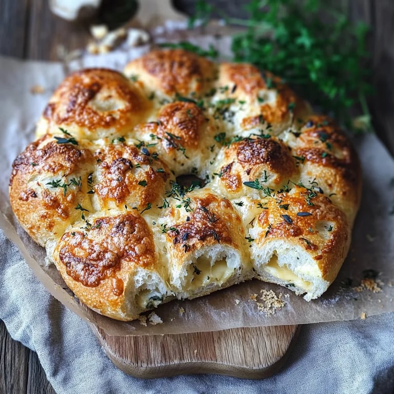 Käse Knoblauch Zupfbrot