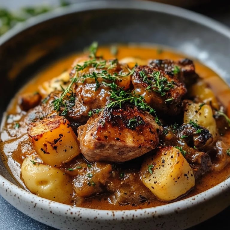 Pilzgulasch mit Kartoffelpüree