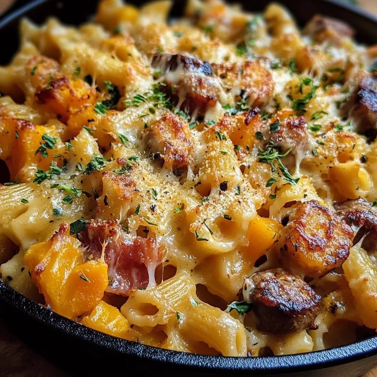 Delicious Autumn Sausage Pasta Squash