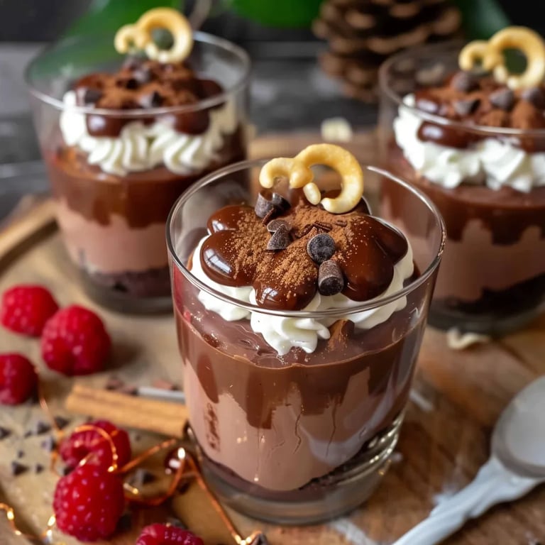 Weihnachtliches Rentier Dessert im Glas