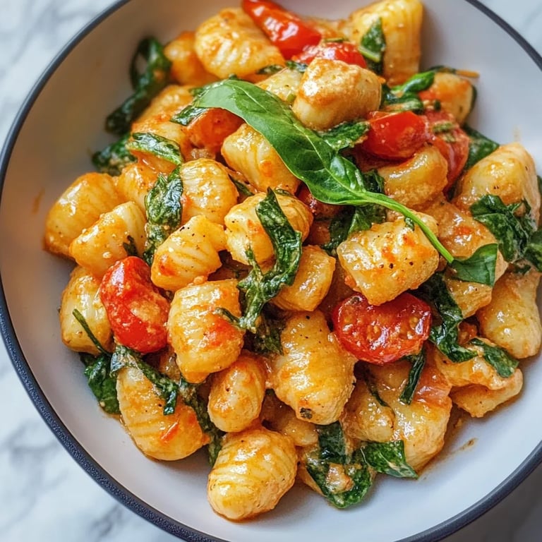 Schnelle Gnocchi-Pfanne mit Tomate & Spinat
