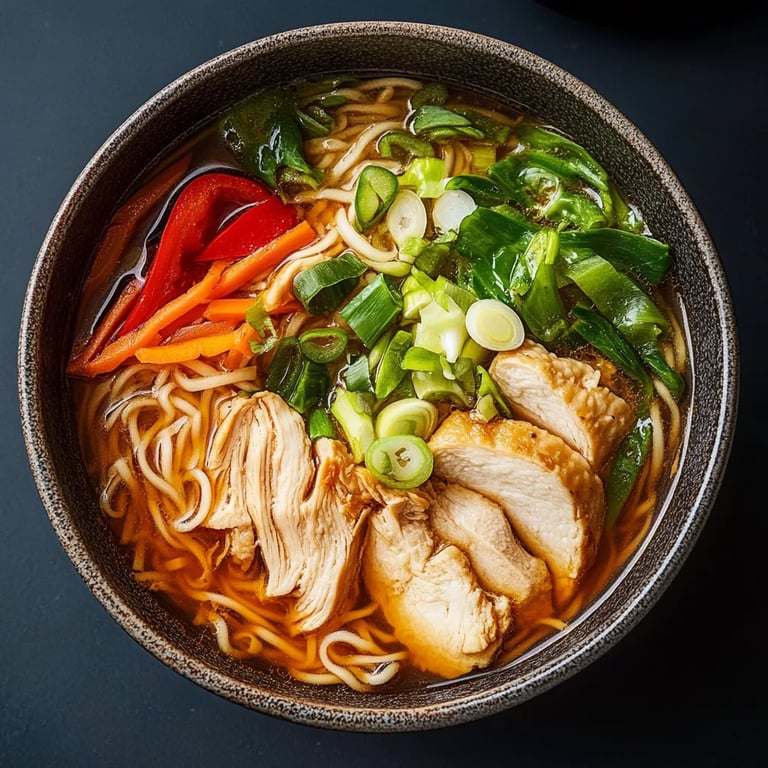 Spicy Chinese Chicken Noodle Soup with Sichuan Flavor