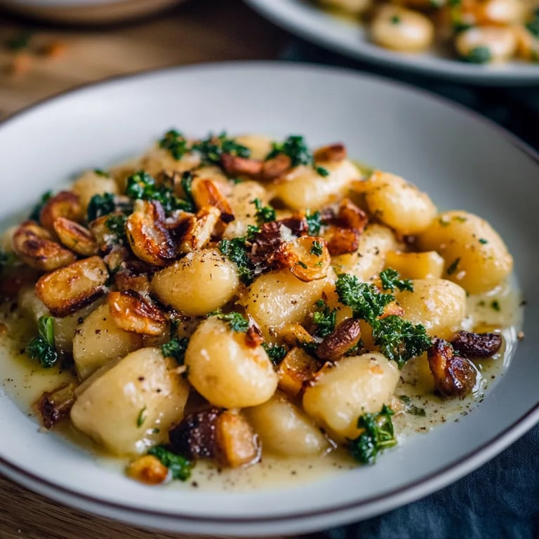 Gnocchi mit Rosenkohl und Brokkoli aus dem Ofen