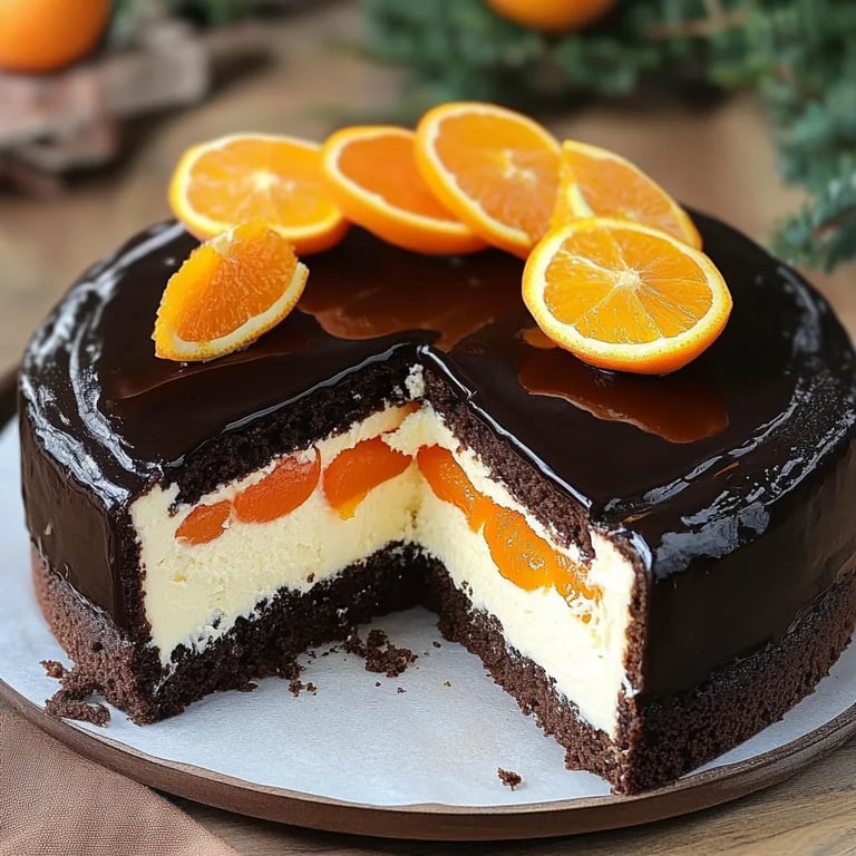 Lebkuchen-Torte mit Paradiescreme und Mandarinen