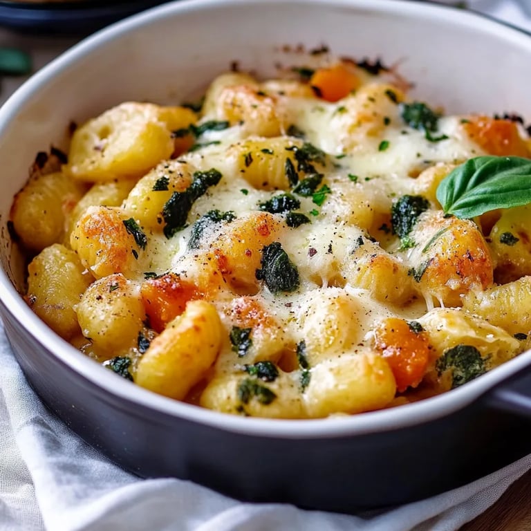 Gnocchi Kürbis Auflauf mit Lauch