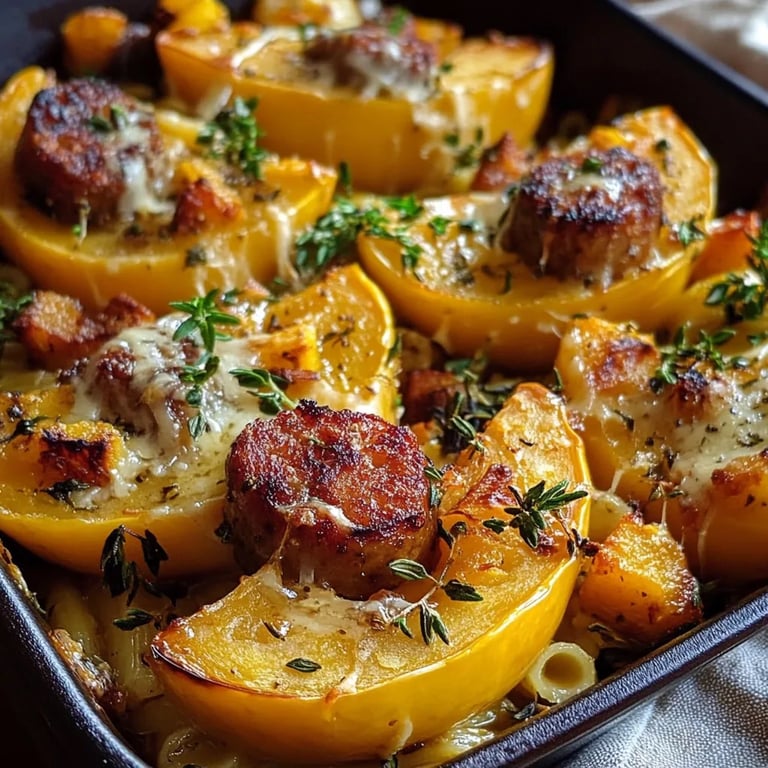 Delicious Autumn Sausage Pasta Squash