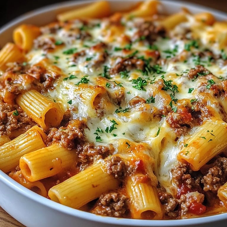 Nudelauflauf mit Feta Hackfleisch