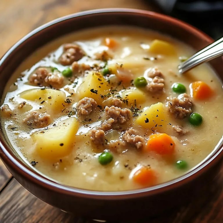 Creamy Potato Hamburger Soup