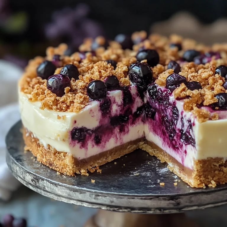 Blaubeer-Crumble-Käsekuchen