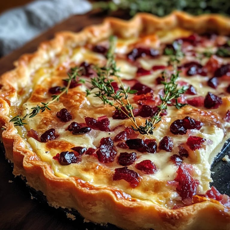 Cranberry Brie Tart with Pancetta & Thyme