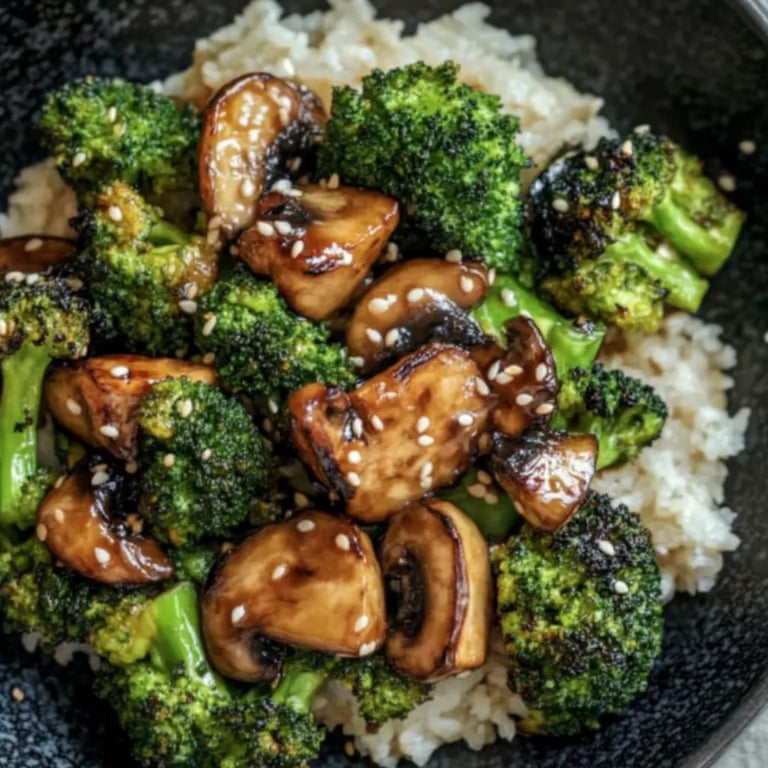 Veganer Brokkoli und Pilz-Wok