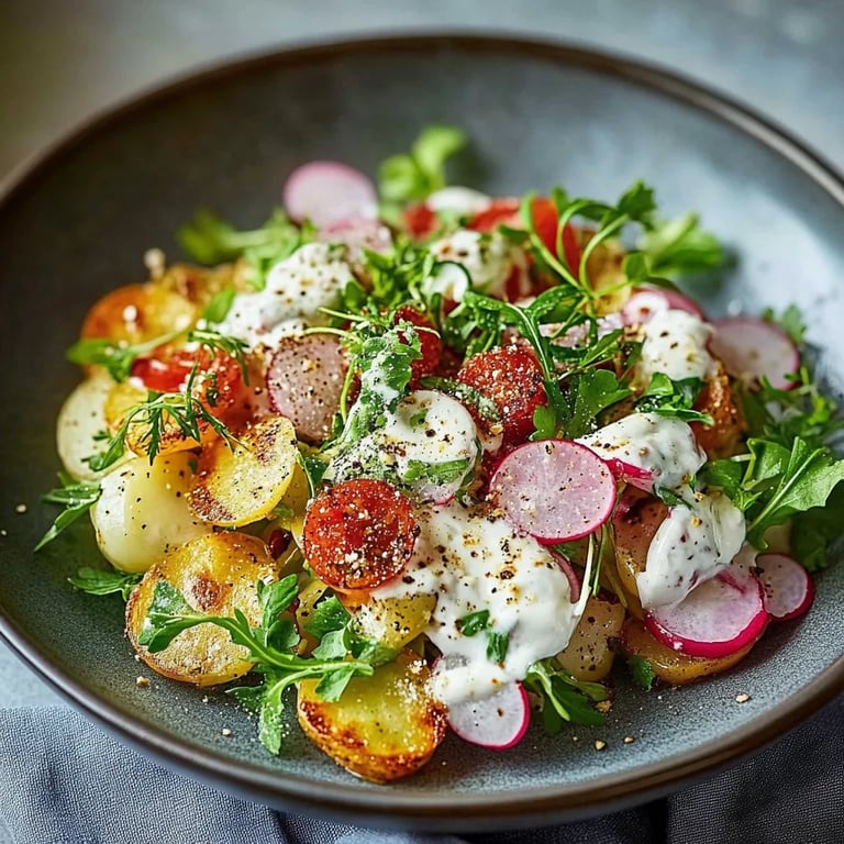 Krosser Kartoffelsalat mit Senf-Dressing