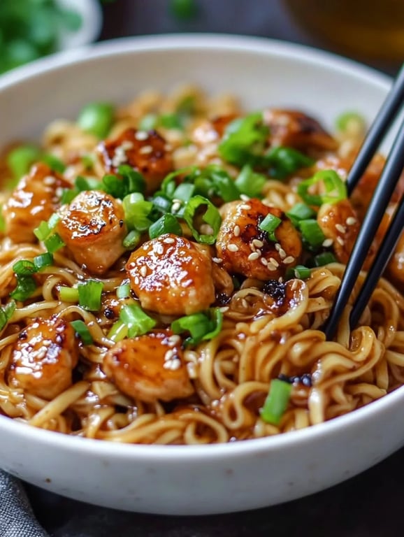 Sticky Garlic Chicken Noodles
