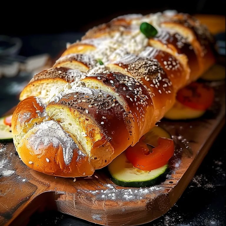 Heißer Schafskäse im Fladenbrot