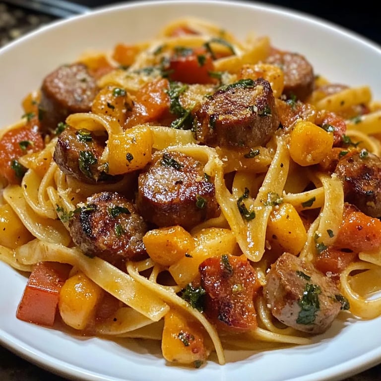 Autumn Sausage Pasta Squash